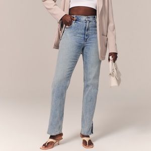 a&f slit curve love 90s jeans